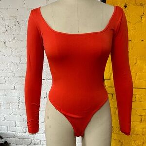 New with tags Anthropologie The Viv poppy colored cross back thong bodysuit